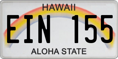 HI license plate EIN155