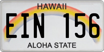 HI license plate EIN156