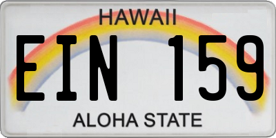 HI license plate EIN159
