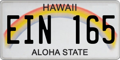 HI license plate EIN165