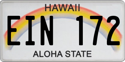 HI license plate EIN172