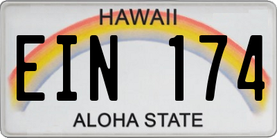 HI license plate EIN174