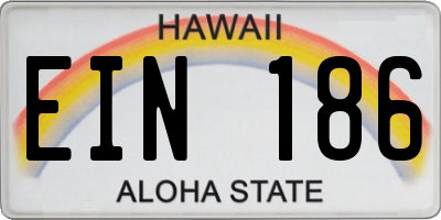 HI license plate EIN186