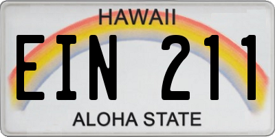 HI license plate EIN211