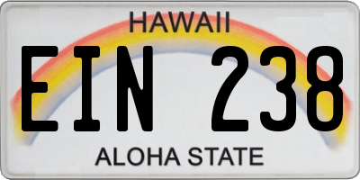 HI license plate EIN238