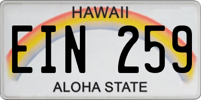 HI license plate EIN259