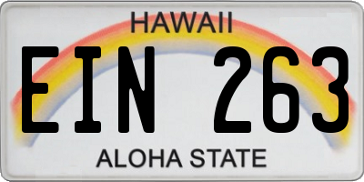 HI license plate EIN263