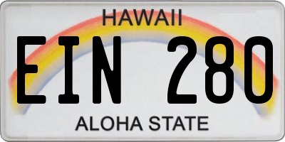 HI license plate EIN280