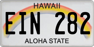 HI license plate EIN282