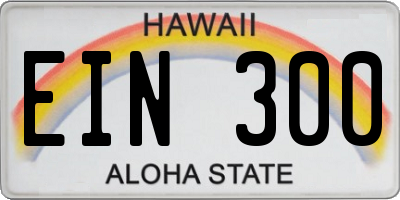 HI license plate EIN300