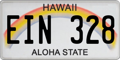 HI license plate EIN328