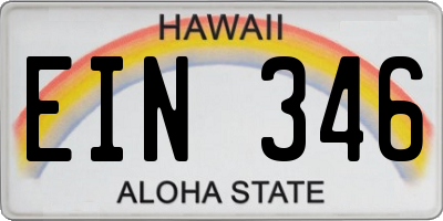 HI license plate EIN346