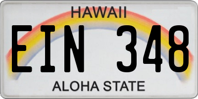 HI license plate EIN348