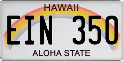HI license plate EIN350