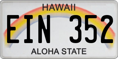 HI license plate EIN352