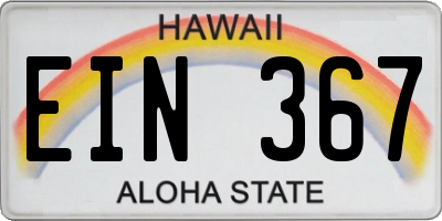 HI license plate EIN367
