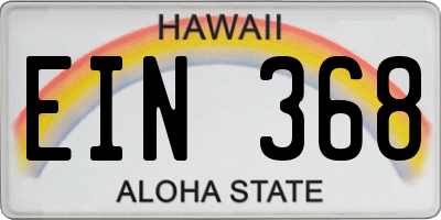 HI license plate EIN368