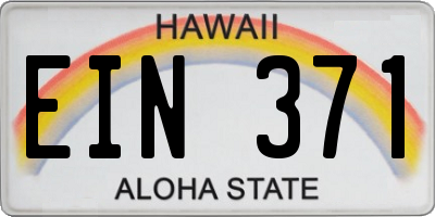 HI license plate EIN371