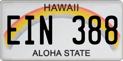 HI license plate EIN388