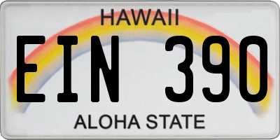 HI license plate EIN390