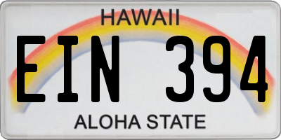 HI license plate EIN394