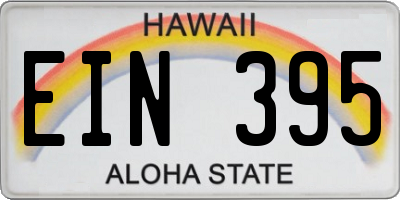 HI license plate EIN395