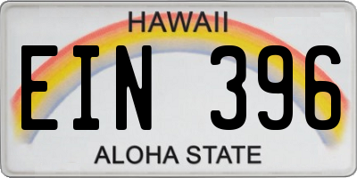 HI license plate EIN396