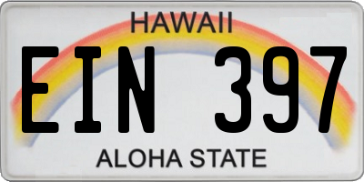 HI license plate EIN397