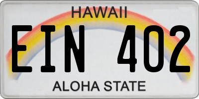 HI license plate EIN402