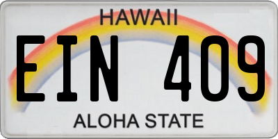 HI license plate EIN409