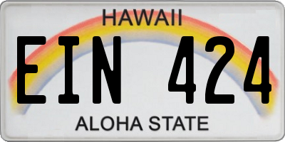 HI license plate EIN424