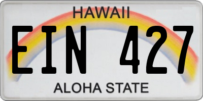 HI license plate EIN427