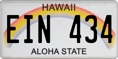 HI license plate EIN434