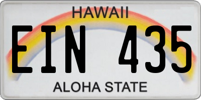 HI license plate EIN435