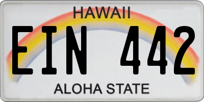 HI license plate EIN442