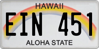 HI license plate EIN451