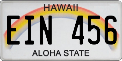 HI license plate EIN456
