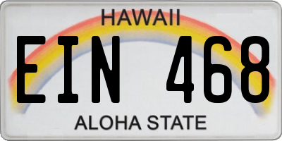 HI license plate EIN468