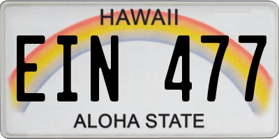 HI license plate EIN477