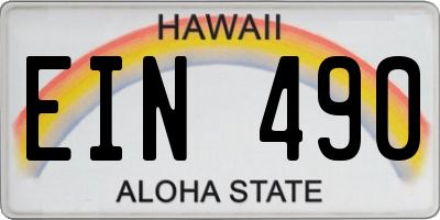 HI license plate EIN490