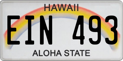 HI license plate EIN493