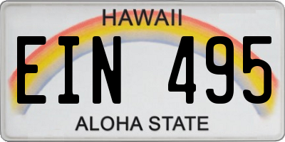 HI license plate EIN495