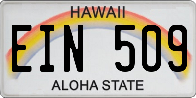 HI license plate EIN509
