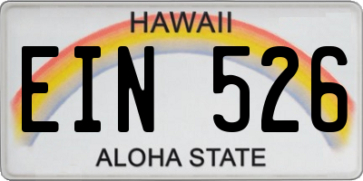 HI license plate EIN526