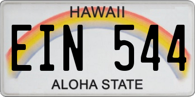 HI license plate EIN544