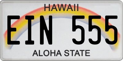 HI license plate EIN555