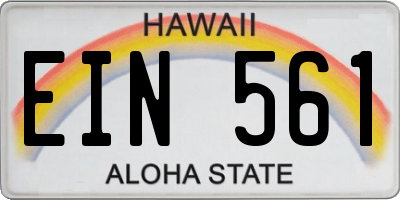 HI license plate EIN561