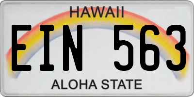 HI license plate EIN563