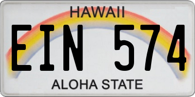 HI license plate EIN574