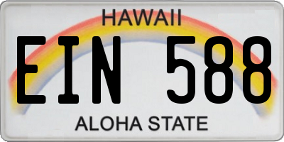 HI license plate EIN588